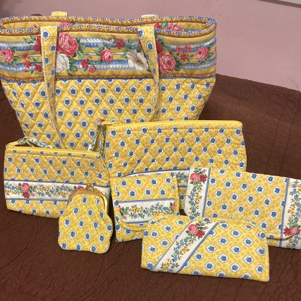 Vera Bradley 1997 Elizabeth pattern 7 piece bag